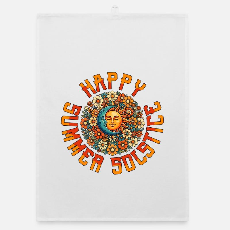 Litha Pagan Summer Solstice Midsummer Midsommar Organic dish towel