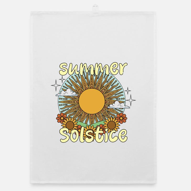 Litha Pagan Summer Solstice Midsummer Midsommar Organic dish towel
