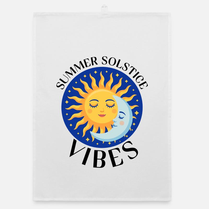 Litha Pagan Summer Solstice Midsummer Midsommar Organic dish towel