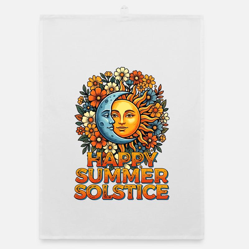 Litha Pagan Solstice d’été Midsommar Torchon bio