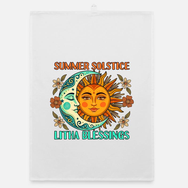 Litha Pagan Solstice d’été Midsommar Torchon bio