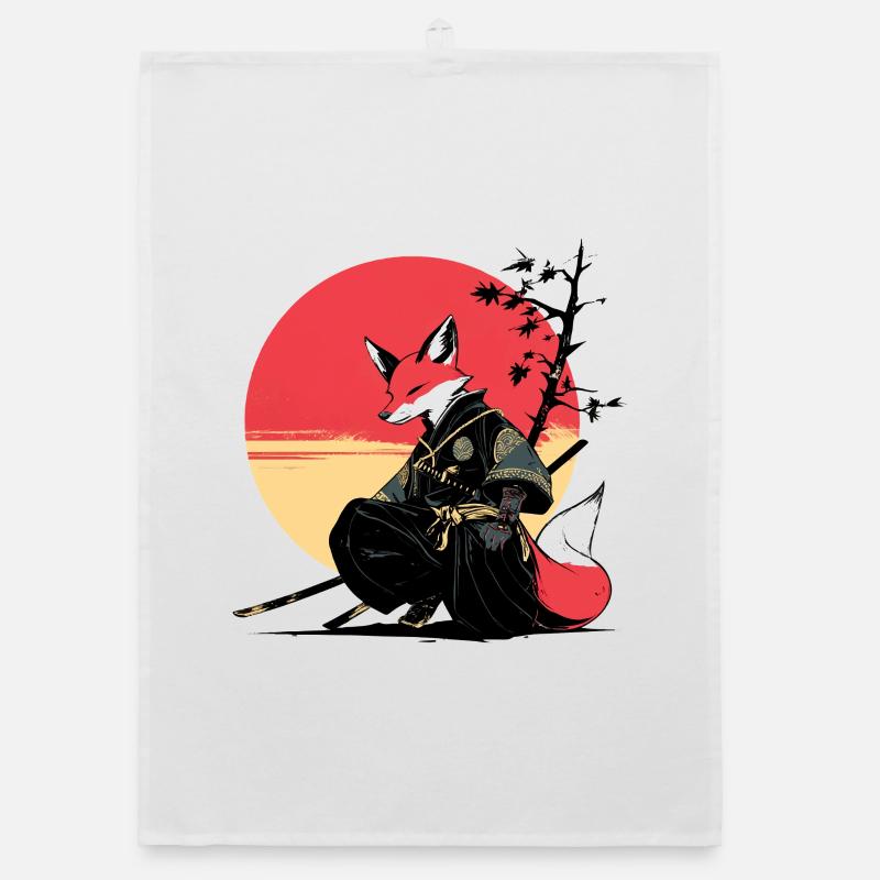 Fox Samurai au coucher du soleil Torchon bio