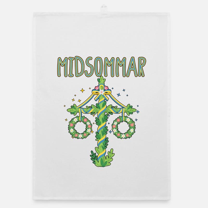 Litha Pagan Solstice d’été Midsommar Torchon bio