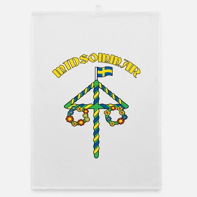Litha Pagan Summer Solstice Midsummer Midsommar Organic dish towel