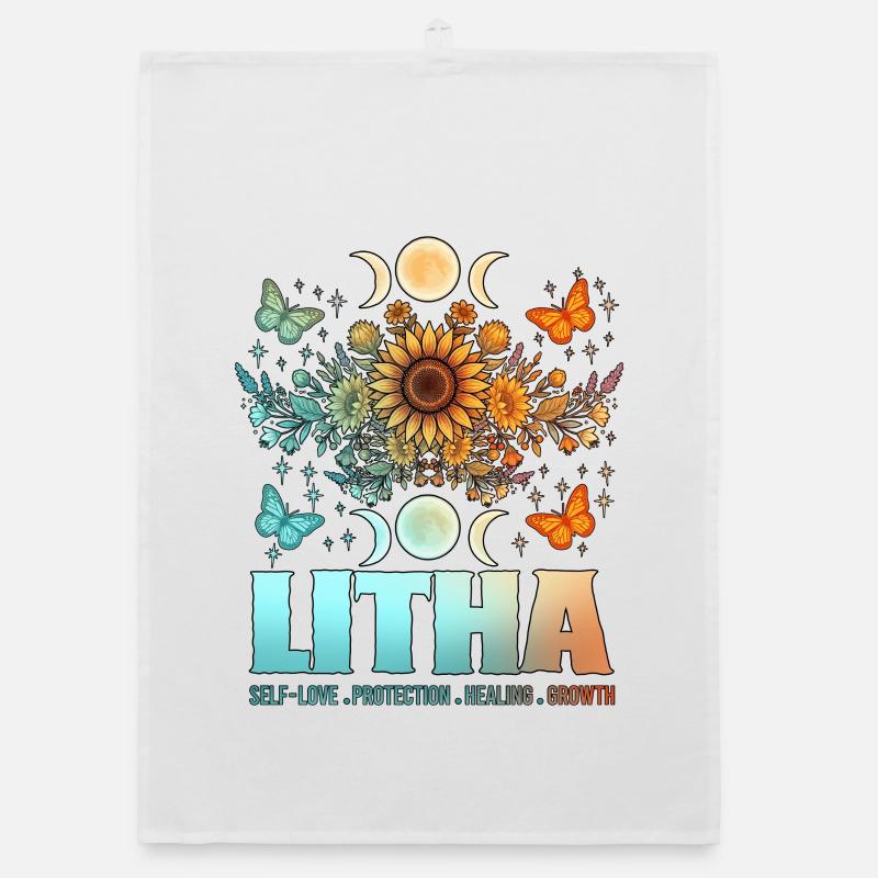 Litha Pagan Summer Solstice Midsummer Midsommar Organic dish towel
