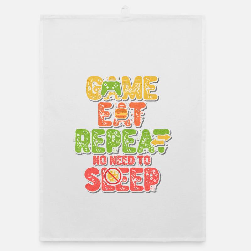 Game Eat Repeat – Retro Console Vibes Organic dish towel