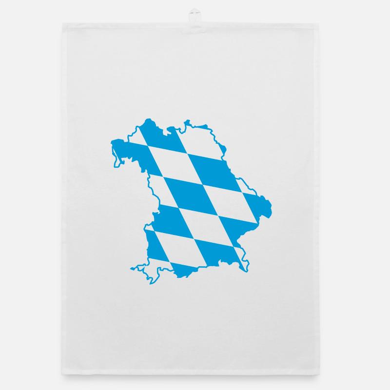 Bavaria map with blue and white diamond pattern Organic dish towel