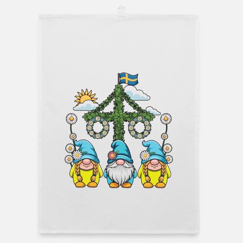 Litha Pagan Summer Solstice Midsummer Midsommar Organic dish towel