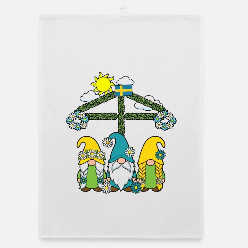 Litha Pagan Summer Solstice Midsummer Midsommar Organic dish towel