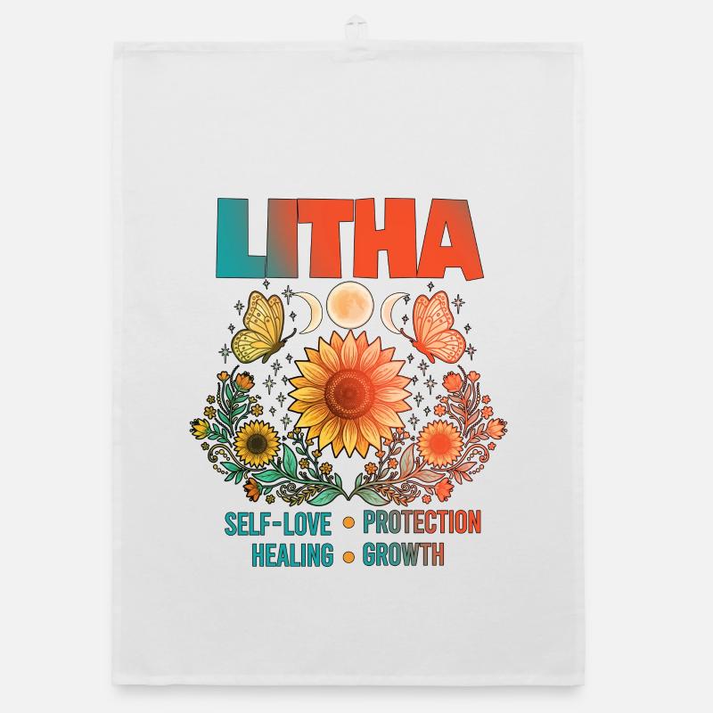 Litha Pagan Solstice d’été Midsommar Torchon bio