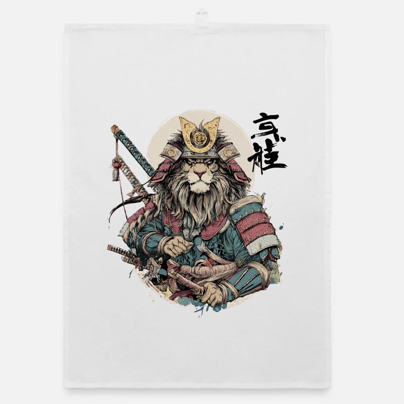 Lion Samurai Armor Warrior Organic dish towel