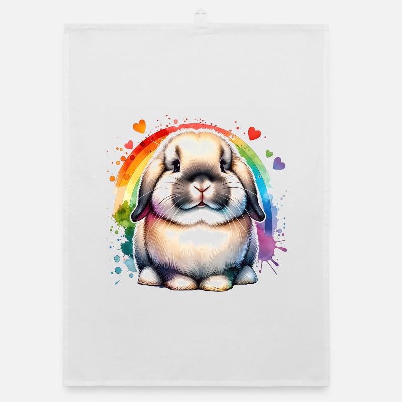 Dwarf Ram Rabbit Gift Organic dish towel
