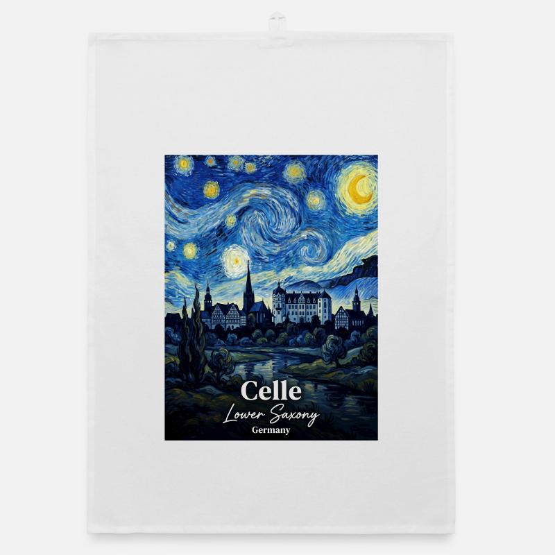 Celle Germany Starry Night Organic dish towel