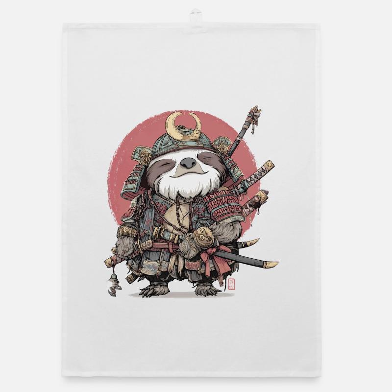 Faultier-Samurai-Rüstung Organic Geschirrtuch