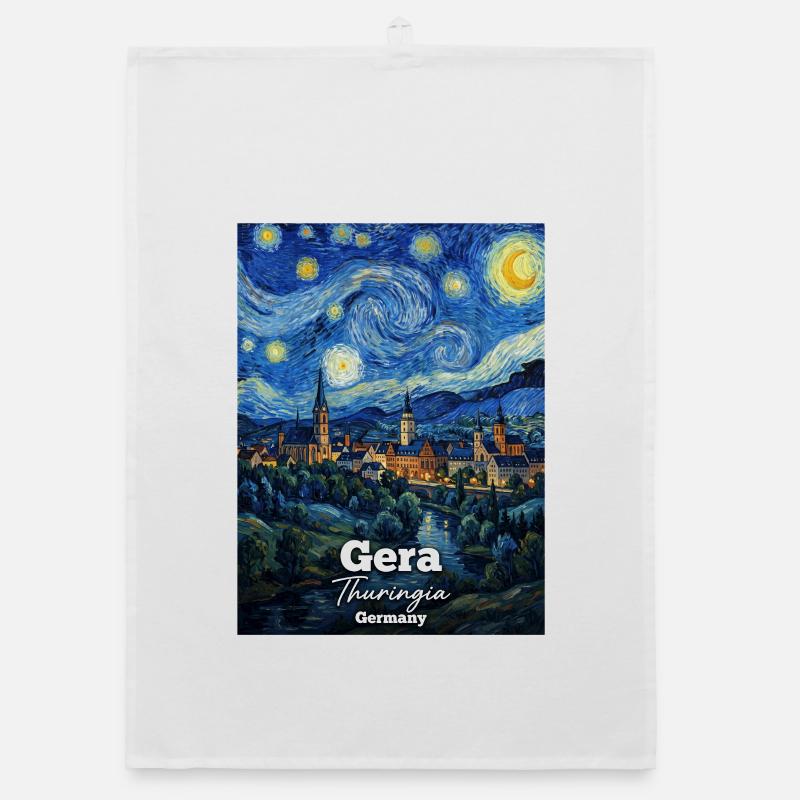 Gera Thuringia Germany Starry Night Organic dish towel