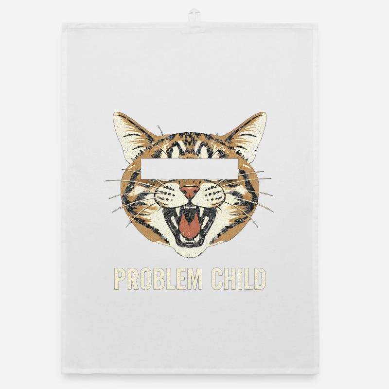 Problem Child Cat Motif Organic dish towel