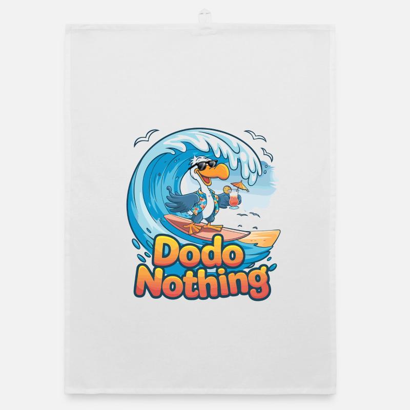 Dodo Surfer on Tropical Wave Organic dish towel