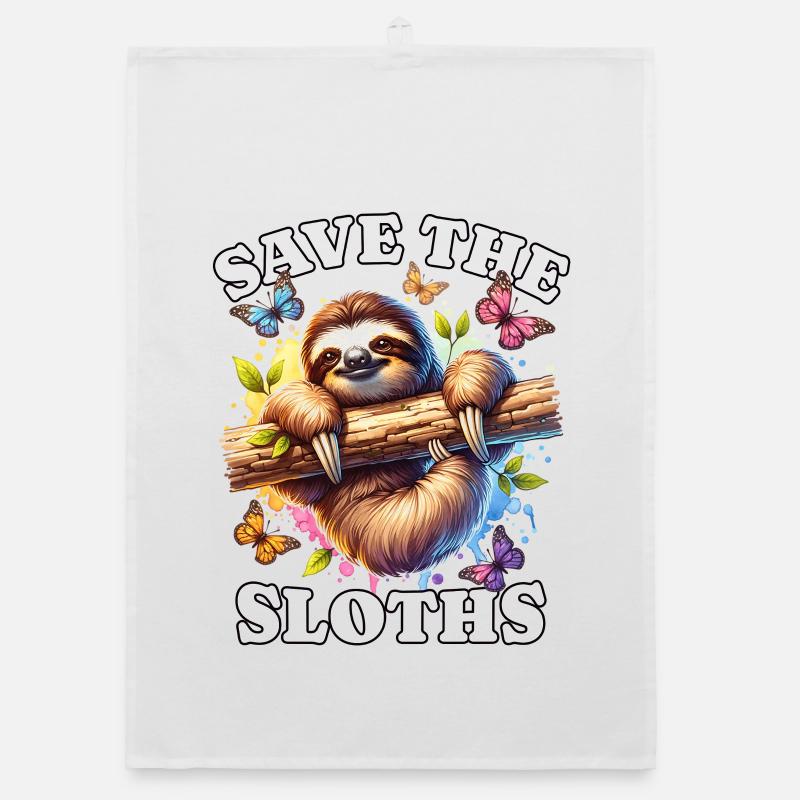 Faultier Save Sloth Organic Geschirrtuch