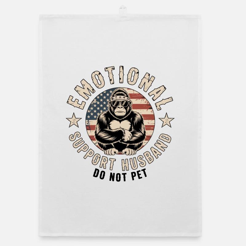 Emotional Support Husband Monkey Organic dish towel