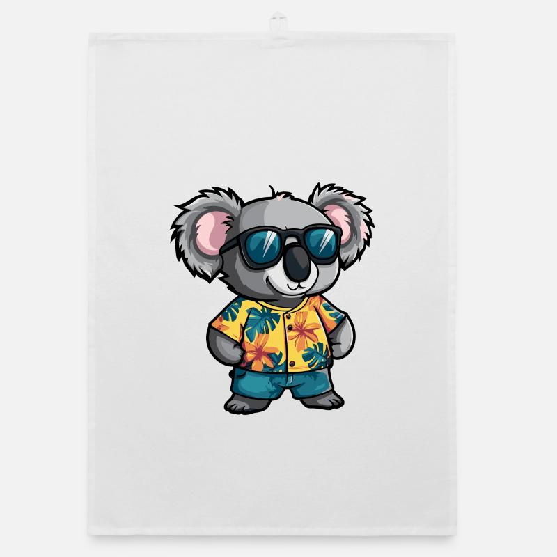Koala Comic Urlaub Organic Geschirrtuch