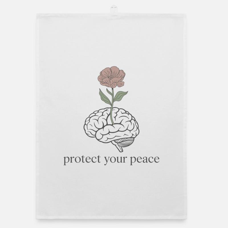 Brain Flower : Protéger la paix Torchon bio