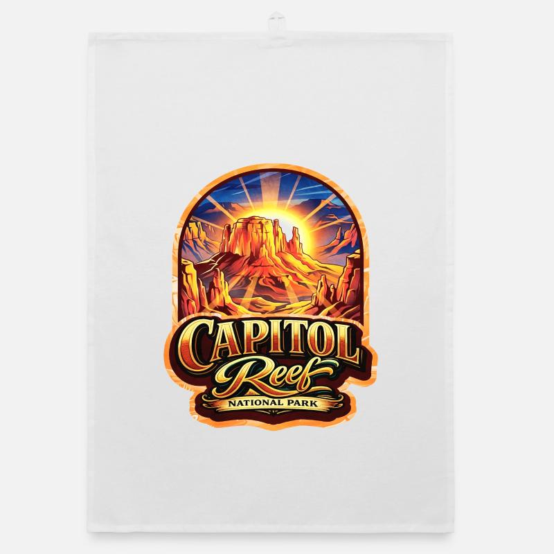 Capitol Reef Sunset Sticker Organic dish towel