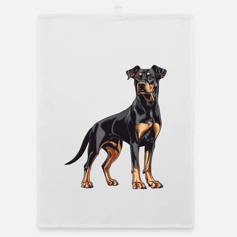 Élégance de l’Illustration du Doberman Torchon bio