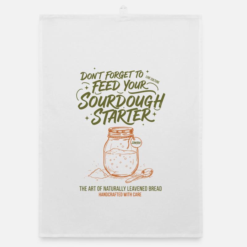 sourdough Starter Bread Baking Baker Era Local Organic dish towel