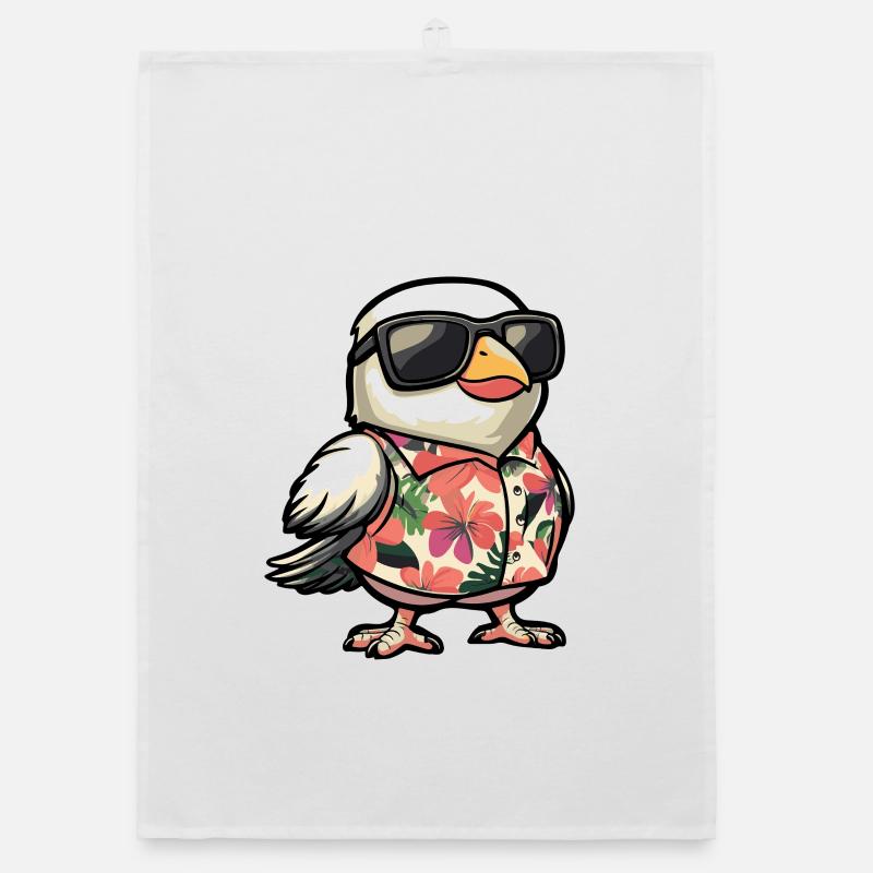 Taube Vogel Comic Urlaub Organic Geschirrtuch