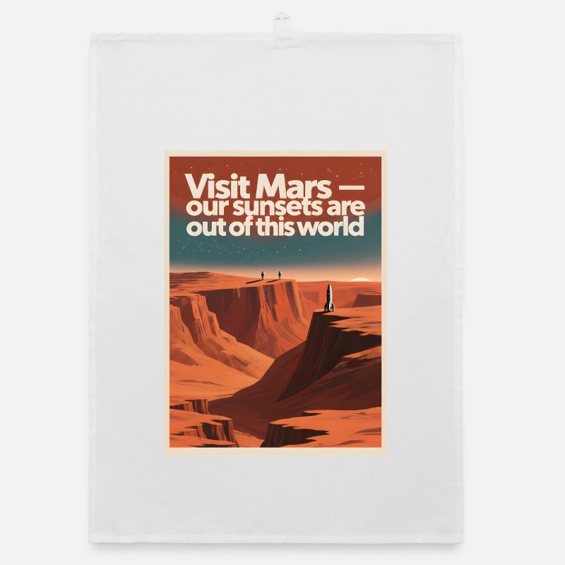 Visiter Mars | Tournée spatiale rétro Torchon bio