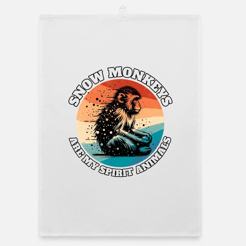 Funny Snow Monkey Sayings Organic dish towel