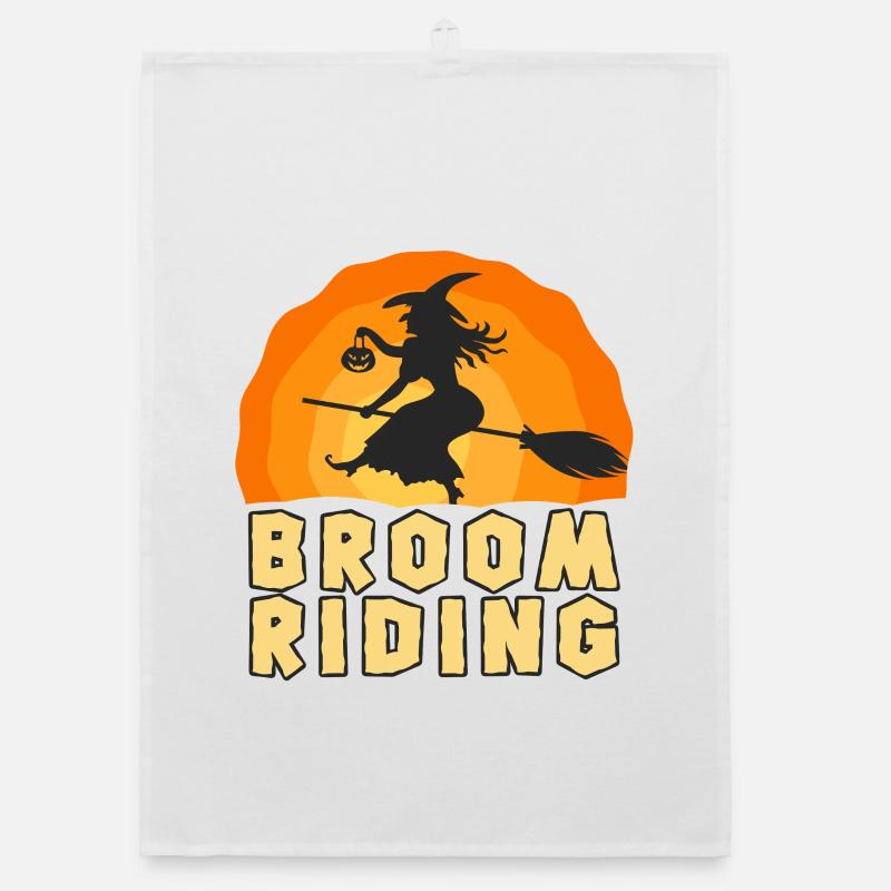 Broom Riding Witch – Halloween Hexen Spaß Organic Geschirrtuch