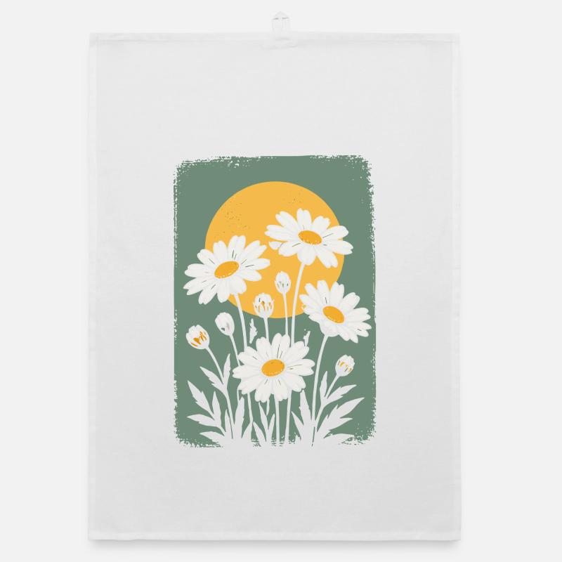 Gänseblümchen im Sonnenkreis Organic Geschirrtuch