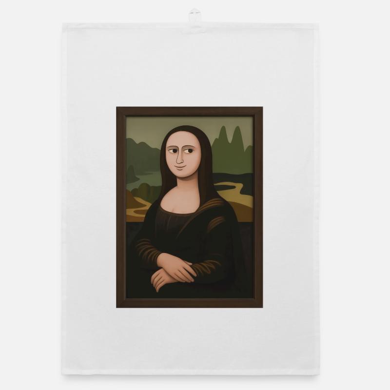 Mona Lisa Reduced Landscape Edition Organic dish towel