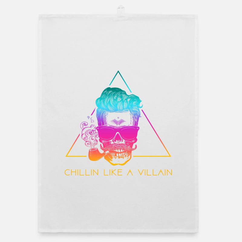 Skull with Sunglasses – Chillin Retro Organic dish towel