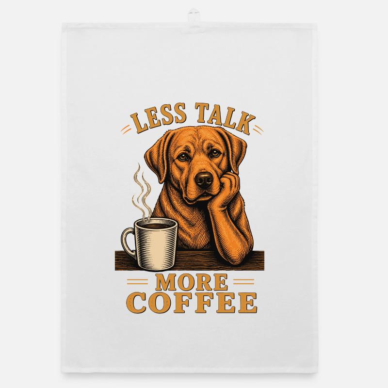 Moins de Parler Plus de Café Chemise Kaffee Labrador Torchon bio