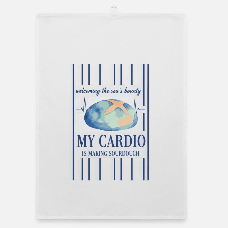 Sauerteig. Mein Cardio-Workout besteht darin, Sauerteigbrot zu backen. Organic Geschirrtuch