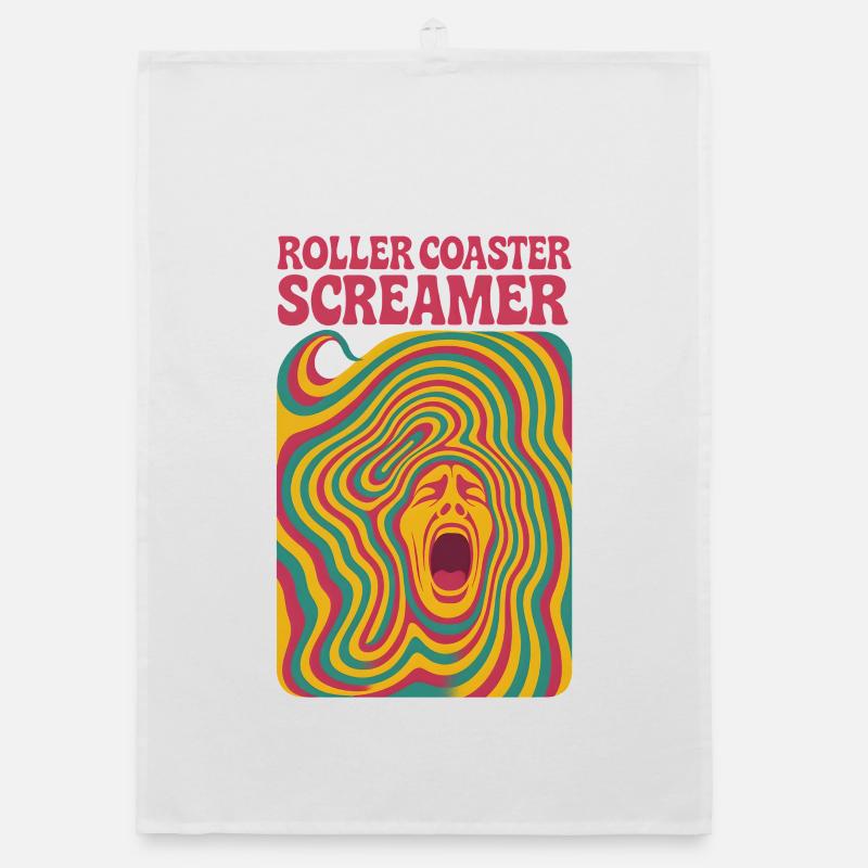 Roller Coaster Screamers | Amusement park Organic dish towel