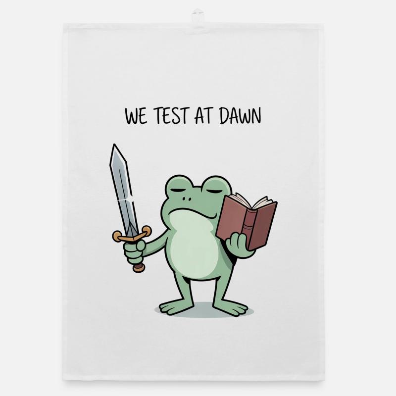 Dawn Quest Frog Knight Organic dish towel