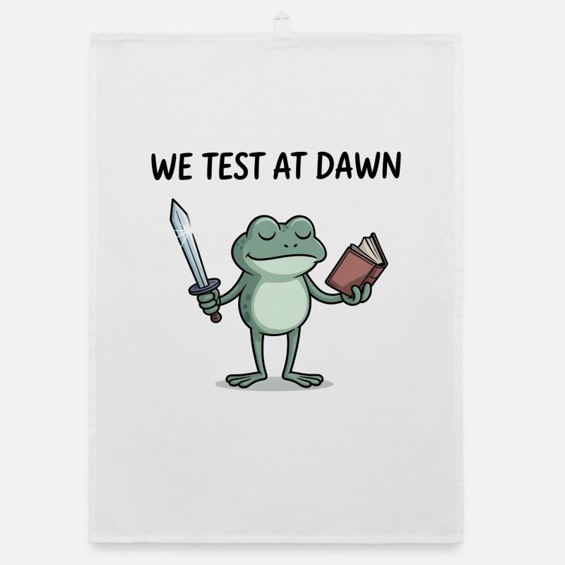 Dawn Frog Warrior: Schwert und Buch Organic Geschirrtuch