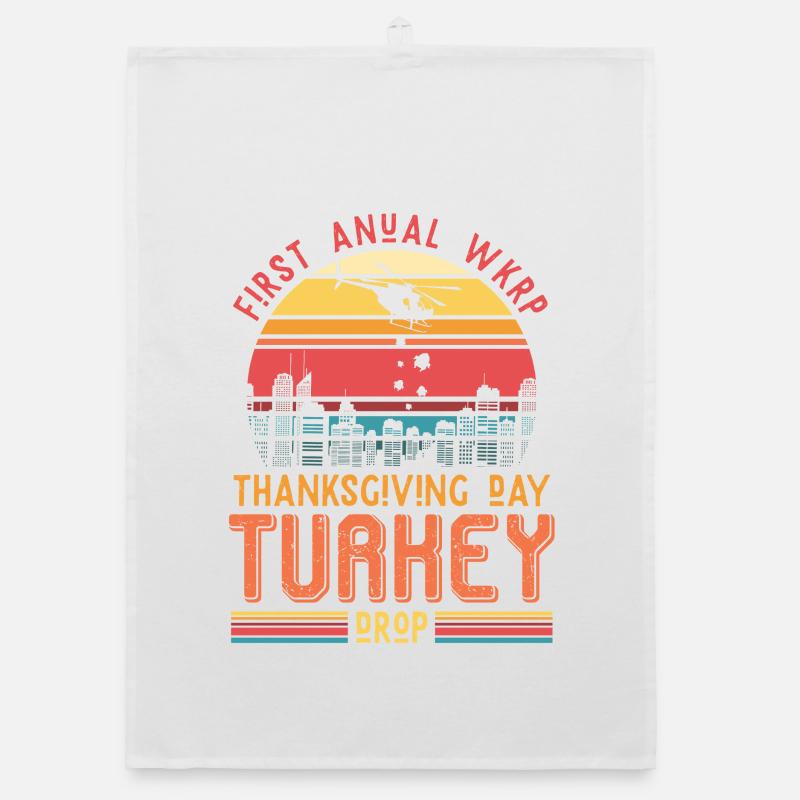 Thanksgiving Turkey Drop Retro Gift Organic dish towel