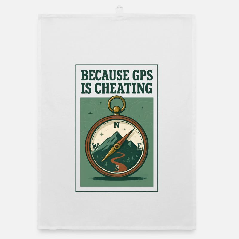 GPS is cheating | Compass Hiking Organic dish towel