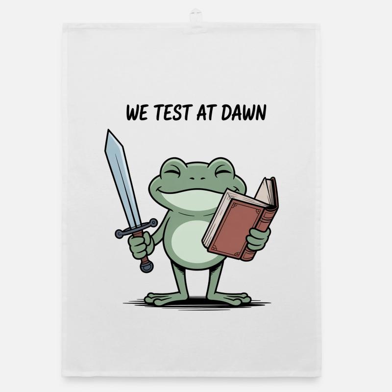 Dawn Quest Frog : Épée et Parchemin Torchon bio