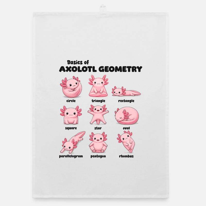 Axolotl Geometry Basics Funnier Organic dish towel