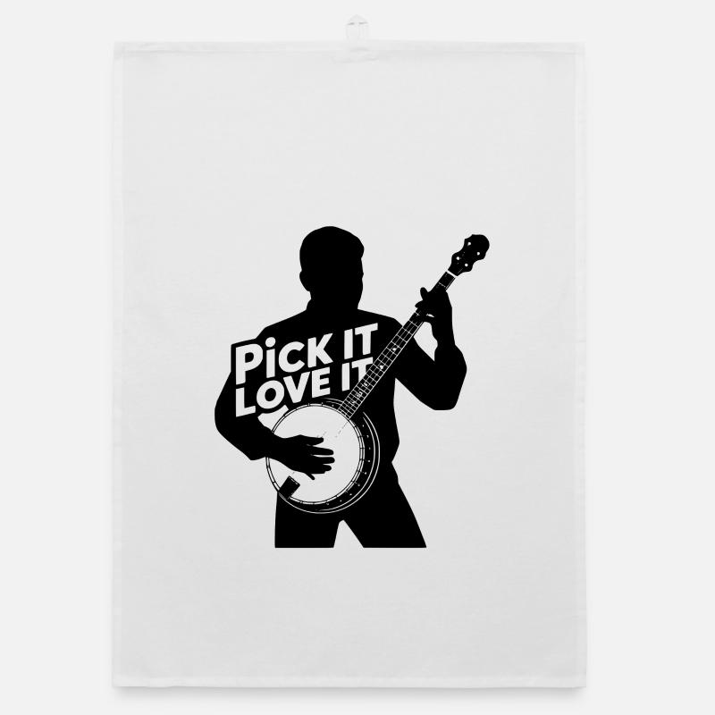 Banjo - Pick it love it Bluegrass Banjo Player Organic dish towel