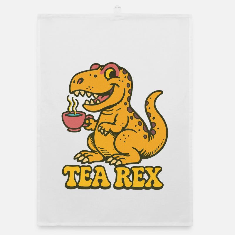 Tea Rex: Dinosaur Tea Time Organic dish towel