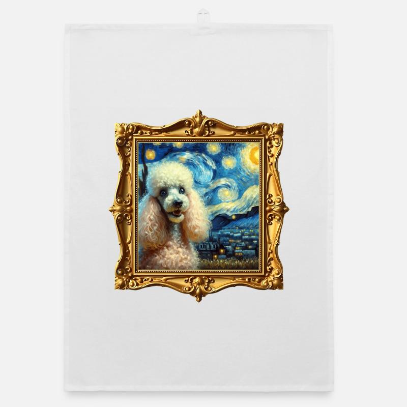 Pudel Starry Night Organic Geschirrtuch
