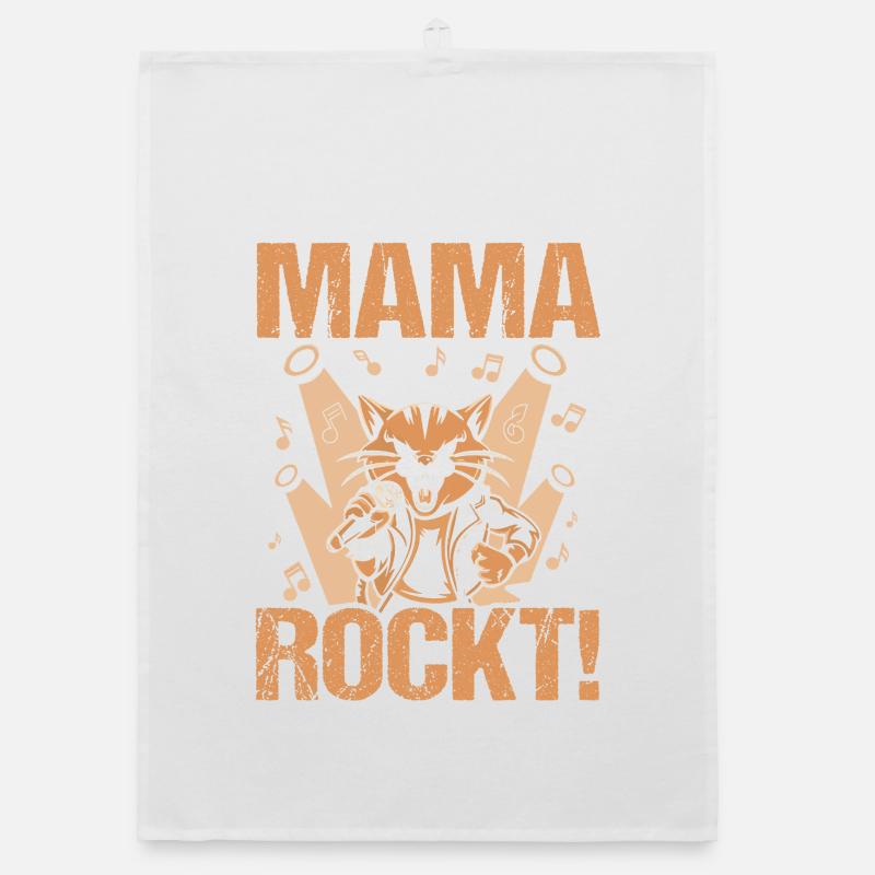 Katze Mutter Kater Coole Rocker Mama Organic Geschirrtuch