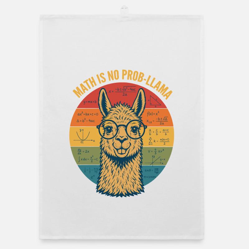 Math Is No Prob-Llama Math Teacher Shirt Organic dish towel