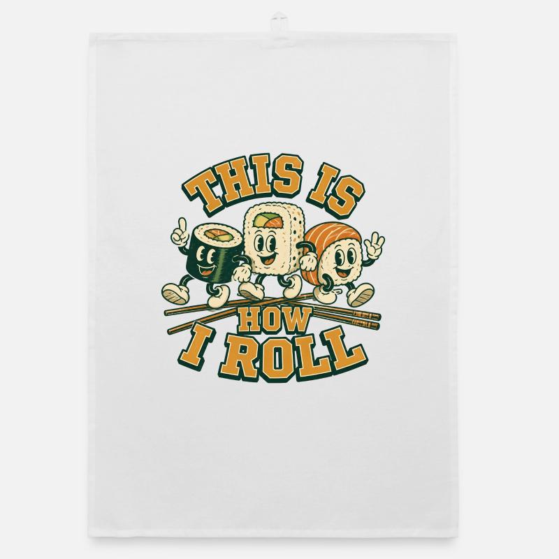 How to roll Japanese sashimi rolls Organic dish towel